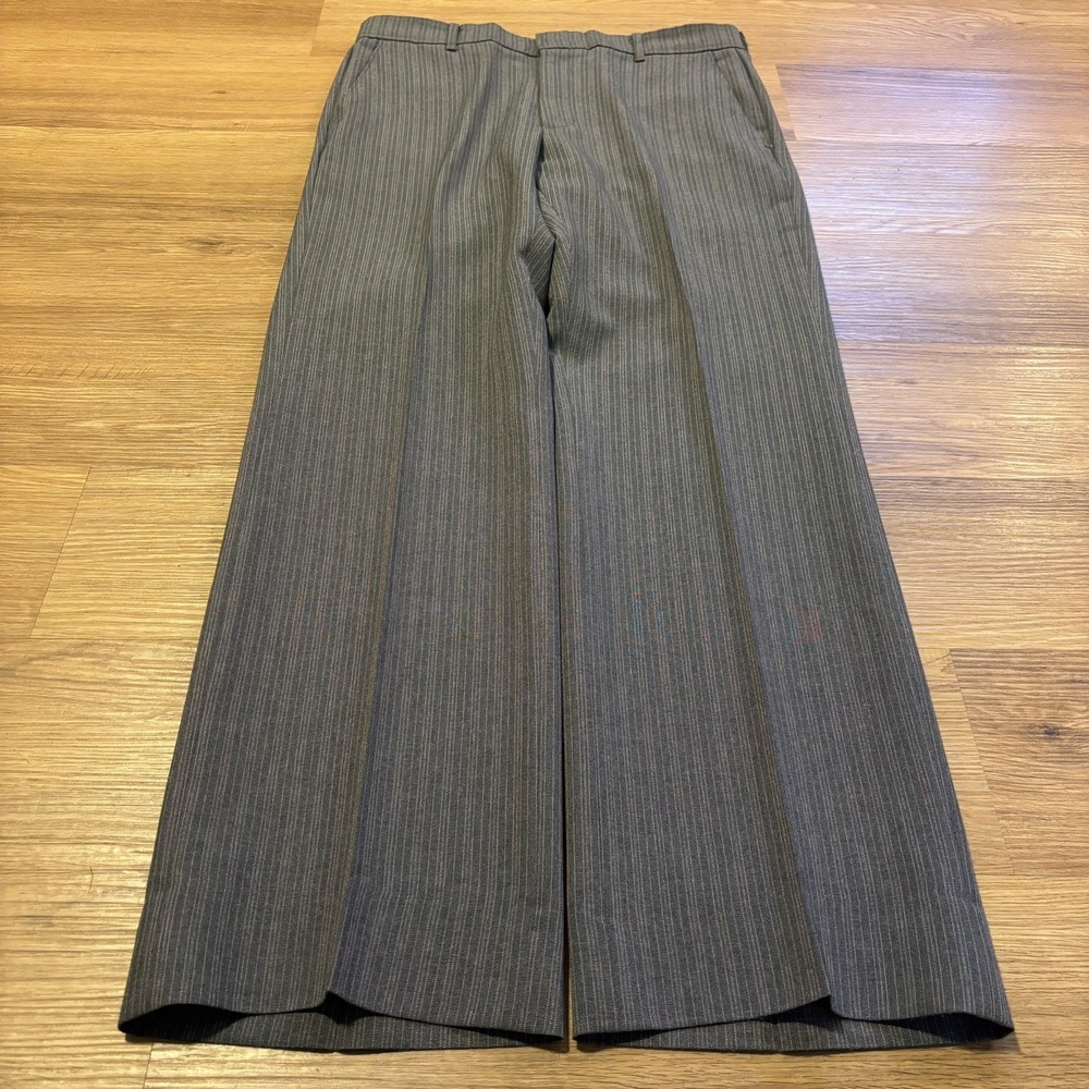 VTG 80's Levi's Action Slacks Men's 32x30 Grey Pinstripe Made In USA Dress Pants
